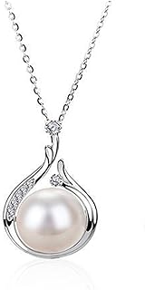 Pearl Pendant Necklace for Women, Exquisite Freshwater Cultured Pearls, Master Level Crafts, 925 Sterling Silver, Noble Temperament, Colorfast, Fashion Jewelry, Gift for Mom, Wife and Daughter