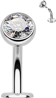 COCHARM G23 Solid Titanium Belly Button Rings Floating Belly Navel Rings 14G Internally Threaded Belly Piercing Jewelry Hypoallergenic