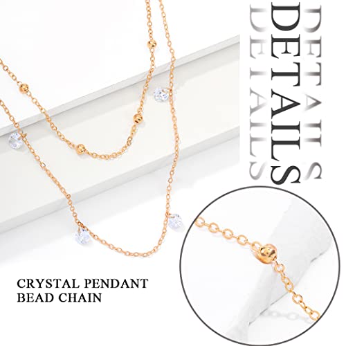 ELABEST Layered Beaded Waist Chain Beads Belly Chain Crystal Stomach Chain Rhinestone Body Jewelry Accessories Women