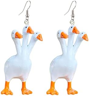 Funny Cute Goose Drop Earrings Novelty Quirky Lovely Animals Dangle Earrings Farm Pet Jewelry for Women Girls