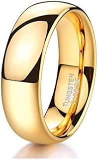 Classic 8mm Tungsten Wedding Ring in Various Metals for Men & Women - Dome-style Comfort Fit Ring - Sizes 3 to 17