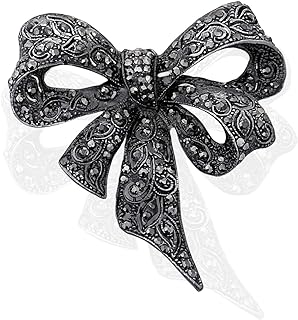 brooches for women, la luen Bow Brooch Pins Sweater Shawl Clips Faux Pearl Brooch Pins for Women Girls