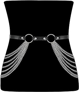 Punk Waist Chain Belt Leather Body Belly Chain Rave Festival Gothic Jewelry Accessories for Women