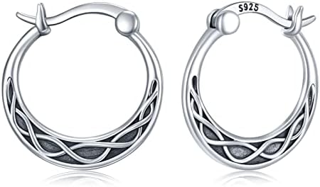 Sterling Silver Celtic Hoop Earrings Featuring Yorkie/Schnauzer/Pug/Chihuahua/German Shepherd Designs for Women and Girls
