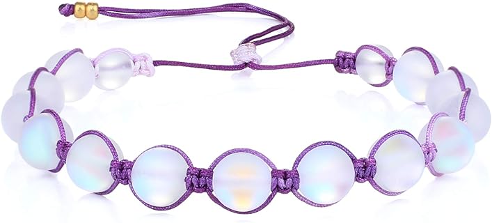No-Clasp Moonstone Bead Bracelet with Bead Chain, Unique Bohemian Design for Jewelry Lovers, Handwoven with Colorful Strands