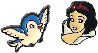 Princess Elsa Snow Whit Birds Encanto Earrings Stud,Sleeping Beauty Maleficent Evil Queen Ear Stud for Girls Women and Men