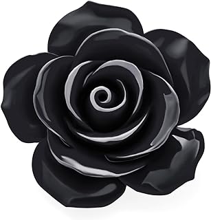 Romantic Fashion Statement Pink Blue Black White Red Floral Blooming 3D Carved Large Rose Flower Brooch Scarf Pin For Women Teen