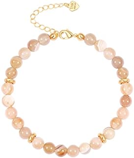 Handmade Malachite Bead and Agate Gold-Plated Strand Bracelet with Lobster Claw Clasp and Bead Chain Design