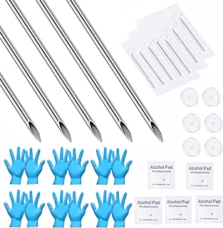 QWALIT Piercing Needles Piercing Needle Kit Ear Piercing Needle Nose Belly Button Piercing Kit 20G 18G 16G 12G 14G