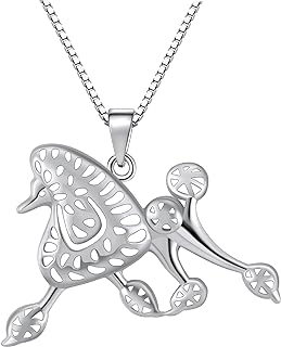Ginger Lyne Collection French Poodle Puppy Dog Necklace For Women 925 Sterling Silver Pendant Charm Box Chain Gift For Girls Dog Mom Doggie Lover Pet Paw Print Jewelry