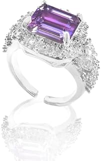 Stunning Square amethyst Halo engagement rings for women Elegant and Timeless wedding rings for women,oval engagement ring,stainless steel wedding rings for women.