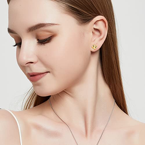 14K Gold Plated Love Knot Earrings for Women and Girls Gold Stud Earrings Hypoallergenic Earrings for Men