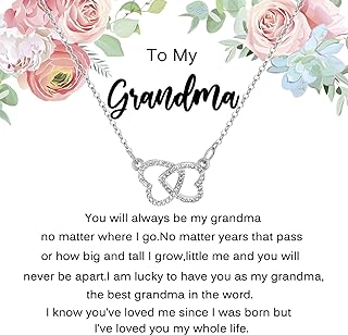DHQH Mother's Day Gifts for Grandma Great Grandma Heart Pendant Necklace from Grandchildren Birthday Gifts for Grandma from Granddaughter