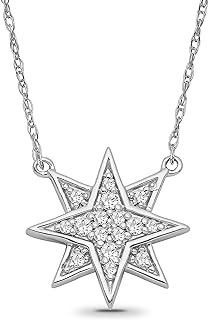 Sterling Silver Diamond Star Pendant Necklace (1/6 cttw, I-J Color, I2-I3 Clarity), 18"