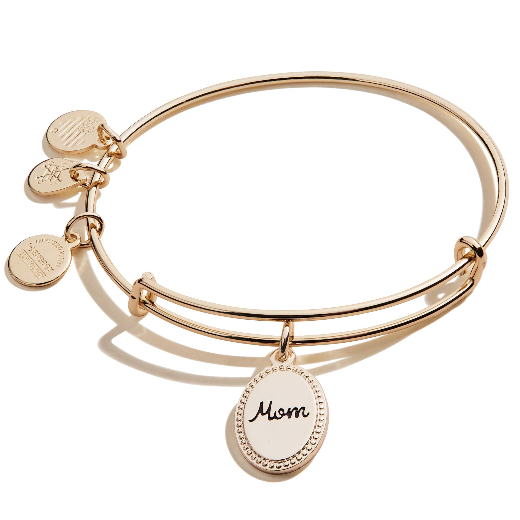 Alex and Ani Mother's Day Jewelry Set, 'I Love You Mom' Brass Bangle and Necklace with Slide Clasp