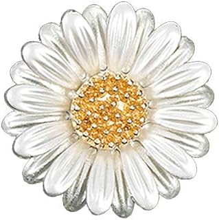HUJUON Daisy Flower Brooch Pin for Women. Yellow Sunflower Collar Pin Chrysanthemum Brooch Coat Hat Sweater Accessories