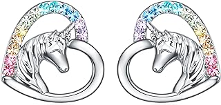 Push Back Whimsical Animal Stud Earrings - Brass Cubic Zirconia Cat, Dinosaur, Dragon, Horse Variants for Women and Girls