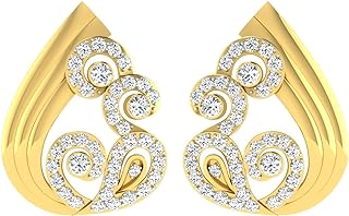 22K/18K Real Certified Fine Yellow Gold Glamorous Stud Earrings