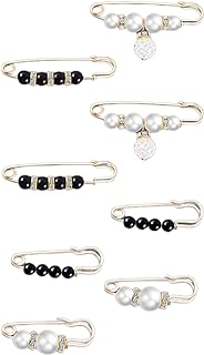 8 Pcs Pearl Brooches for Women Fashion Pearl Brooch Pins Sweater Shawl Clip Pearl Safety Brooch Decorative Collar Waist Brooch for Girls