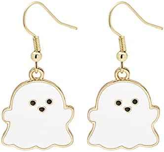 Halloween Dangle Earrings for Women Men Stainless Steel Witch Hat Ghost Rabbit Cat Skeleton Earrings Spider Pumpkin Bat Earrings Halloween Theme Jewelry Gift