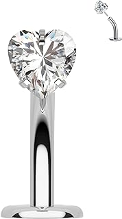 COCHARM Minimalist Belly Button Rings Titanium 14G Threadless Belly Navel Rings for Women Flat Bottom Belly Navel Piercing Jewelry Hypoallergenic