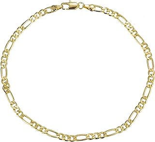 kelistom Gold Anklet Bracelets for Women Men 14K White Gold Plated Cuban Link Herringbone Paperclip Figaro Chain Ankle Bracelets for Women