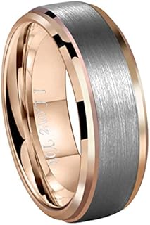 Rose Gold Tungsten Carbide Wedding Ring for Men, 10mm, Comfort Fit and Scratch-Resistant Size 9