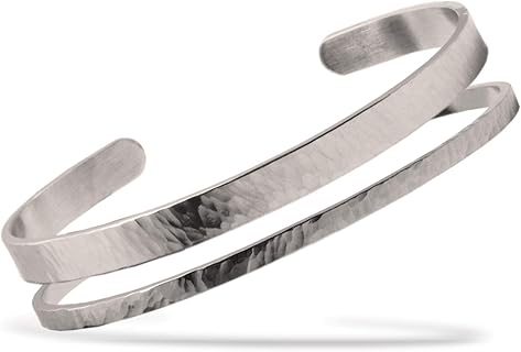 Montblanc Bracelet Homme en Acier Inoxydable, Martelé à la Main, Taille Ajustable, Chic et Élégant, Idéal pour Toutes les Occasions