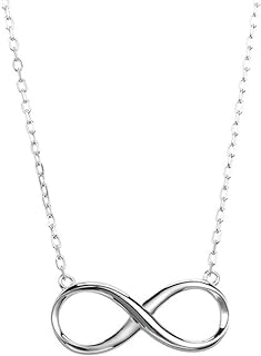 Dtja Tiny Heart Star Moon Cross Infinity Love Pendant Necklace for Women Girls Kids 925 Sterling Silver 14K Gold Plated Simple Mini Cute Petite Choker Tassel Chain Minimalist Jewelry Set