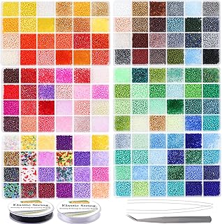 EuTengHao Bracelet En Perle de Rocaille Pour Créateurs, en Verre de Haute Qualité, 3mm de Diamètre, avec 144 Couleurs Éclatantes, Parfait pour Bijoux et Projets DIY