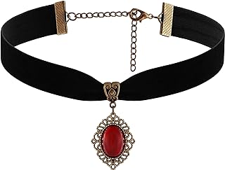 Sacina Black Velvet Choker, Victorian Choker, Black Choker, Gothic Necklace, Goth Necklace, Vintage Necklace,Costume Jewelry, Christmas Jewelry Gift for Women