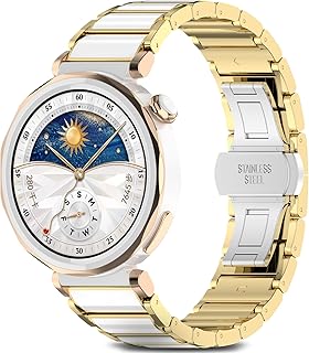 Xisair Bracelet en Céramique de 18mm pour Huawei Watch GT5 Pro 42 mm/GT5 41 mm/GT4 41 mm avec Boucle en Acier Inoxydable, Résistant aux Rayures, Idéal pour Femmes