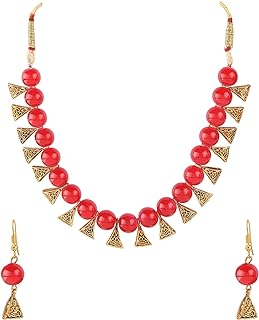 Efulgenz Chain Necklace Faux Pearl Handmade Strand Beaded Necklace Indian Jewelry for Women Girls