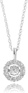 MAX + STONE Dancing Diamond Necklaces for Women | Sterling Silver Diamond Necklace with 18 Inch Chain | Real Diamond Pendant Necklaces | Diamond Jewelry for Women