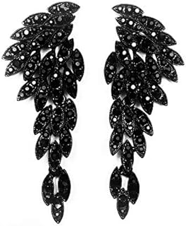 Art Deco 1920's Great Gatsby Angel Wings Eagle Wings Gothic Earrings Rhinestone Retro Statement Earrings Dangling Earrings Chandelier Long Drop Earrings for Women