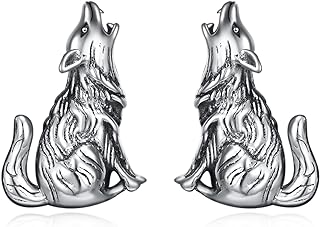 Poplyke Animal-Themed Sterling Silver Stud Earrings with Push Back Design for Women and Girls