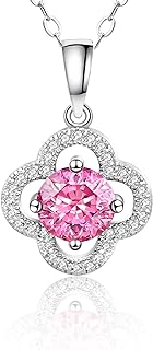 women's diamond pendant necklace, gift for wife, mom's girlfriend, moissanite necklace, main stone 1 carat, 925 sterling silver, 18k white gold plated, D color VVS1