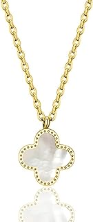 Clover Necklaces for Women | Four Leaf Clover Necklace Pendant | Lovely Gift - White