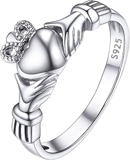 PROSILVER Bague Celtique Irlandaise Argent Femme, Anneau Claddagh Personnalisable Plaqué Or Rose, Taille 47 pour Ajouter une Touche d'Originalité à Votre Doigt et Va à la Peau Sensible