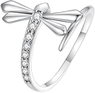 Adjustable Sterling Silver Snake Wedding Ring with Cubic Zirconia for Women, Elegant Design