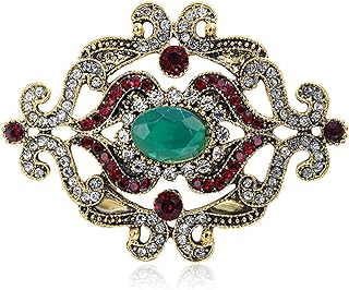 Retro Baroque Rhinestone Hollow Flower Crystal Brooch Pin Jewelry Accessory for Mother
