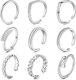 QWALIT Toe Rings for Women Gold Toe Ring Gold Toe Rings for Women Silver Toe Ring Stainless Steel