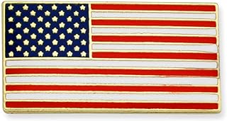 Small Rectangular American Flag Brooch with Pin Clasp for Patriotic Individuals, Metal Traditional Flag Design