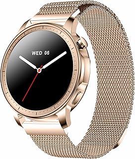 Monomam CHIC スマートウォッチ ゴールド レディース向け、AMOLED常時表示ディスプレイとiPhone対応。運動計測とLINE通知機能付き。