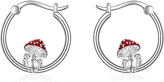 Snap Back Sterling Silver Hoop Earrings with Animal Designs and Cubic Zirconia Gems for Women and Girls
