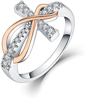 JO WISDOM Size 5 Infinity Engagement Ring with Cubic Zirconia Gem in 925 Sterling Silver Design