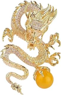 2024 Year of the Dragon Brooch Gold Dragon Brooch Brooch Pins for Women Fashion National Style Corsage Accessory for Coat Suit Mother's Day Gifts Wedding Gifts