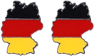 Amosfun 2PCS Alloy Flag Pins Germany Territories Shaped Brooch Lapel Pin Jewelry Decor for Men Women