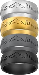 ThunderFit Silicone Wedding Rings for Men, Rubber Engagement Bands 9mm Wide 2mm Thick