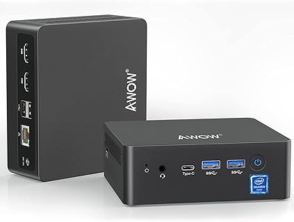 AWOW Mini-PC für Business und Multimedia mit Celeron J4125, 8 GB RAM und 128 GB SSD, 4K@60Hz, Dual HDMI, und Dualband-WiFi. Ideal für Home-Office und Heimkino